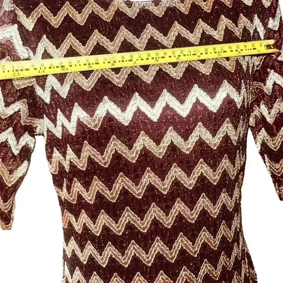 Connected Apparel Women's Metallic Chevron Dress - Picture 12 of 13